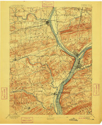 1893 Map of Sunbury, 1909 Print