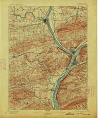 1893 Map of Sunbury, 1913 Print