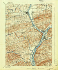 1893 Map of Sunbury, 1940 Print