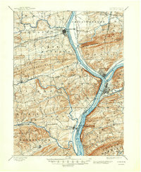 1893 Map of Sunbury, 1947 Print