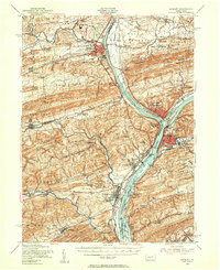 1953 Map of Sunbury, PA, 1956 Print
