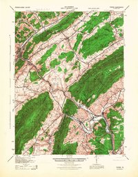 preview thumbnail of historical topo map of Tyrone, PA in 1946