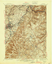 1939 Map of Uniontown, PA, 1944 Print