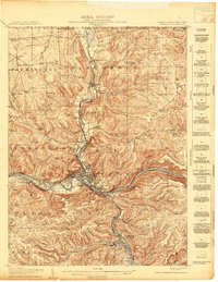 preview thumbnail of historical topo map of Warren, PA in 1907