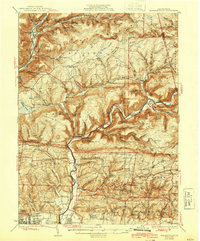preview thumbnail of historical topo map of Lycoming County, PA in 1934