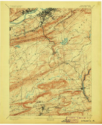 1894 Map of Wilkesbarre, 1907 Print
