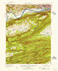 1953 Map of Williamsport, PA, 1956 Print