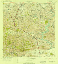 1955 Map of Aguas Buenas, 1956 Print