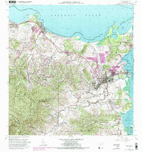1962 Map of Fajardo, PR, 1989 Print