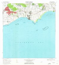 1970 Map of Guayama, PR, 1972 Print