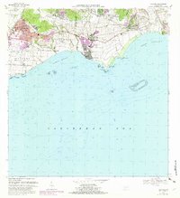 1970 Map of Guayama, PR, 1982 Print