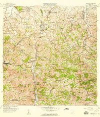 1957 Map of Naranjito, PR, 1959 Print