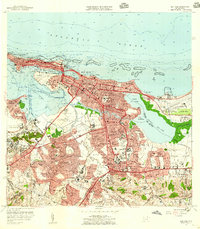 1957 Map of San Juan, PR, 1959 Print