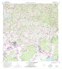 1966 Map of Yauco, 1982 Print