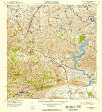 1952 Map of Aguas Buenas, 1953 Print