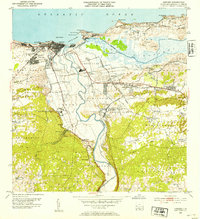 1953 Map of Bajadero, PR, 1954 Print