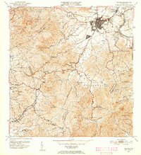1952 Map of Caguas, PR, 1953 Print