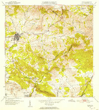 1952 Map of Coamo, PR, 1953 Print