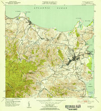 1952 Map of Fajardo, PR, 1953 Print
