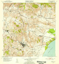 1952 Map of Bajandas, PR, 1953 Print