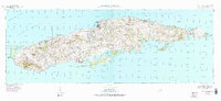 1951 Map of Isla De Vieques, 1988 Print