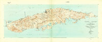 1943 Map of Island Of  Vieques, 1946 Print