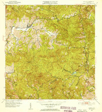 1952 Map of Jayuya, 1953 Print