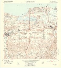 1953 Map of Manati, 1954 Print