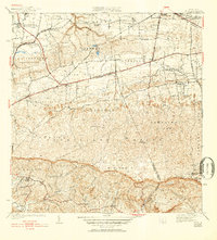 1942 Map of Moca, PR, 1952 Print