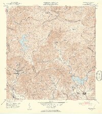 1952 Map of Patillas, 1953 Print
