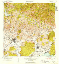 1952 Map of Yauco, 1953 Print