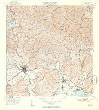 1952 Map of Yauco, 1953 Print