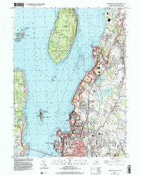 preview thumbnail of historical topo map of Newport County, RI in 1996
