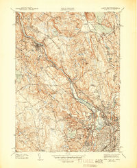 historical topo map of Pawtucket, RI in 1944