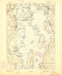1892 Map of Narragansett Bay, 1898 Print