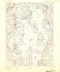 1892 Map of Narragansett Bay, 1904 Print