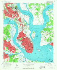 1958 Map of Charleston, SC, 1968 Print
