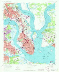 1958 Map of Charleston, SC, 1973 Print