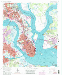 1958 Map of Charleston, SC, 1992 Print