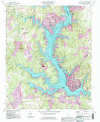 Download a high-resolution, GPS-compatible USGS topo map for Lake Wylie, SC (1996 edition)