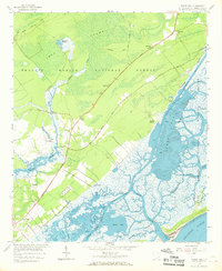 1959 Map of Awendaw, SC, 1969 Print