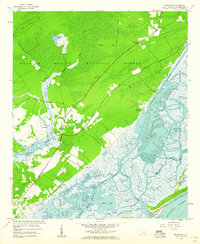 1959 Map of Awendaw, SC, 1960 Print