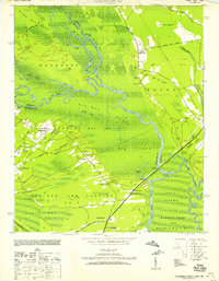 1943 Map of Yauhannah, 1958 Print