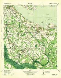 1943 Map of Eutawville, SC, 1944 Print
