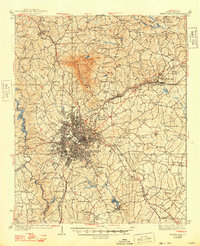 1938 Map of Greenville, 1948 Print