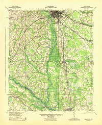 preview thumbnail of historical topo map of Orangeburg, SC in 1943