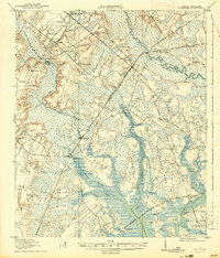 1918 Map of Yemassee, 1942 Print