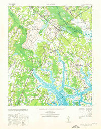 1943 Map of Yemassee, SC, 1960 Print