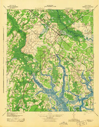 preview thumbnail of historical topo map of Yemassee, SC in 1943