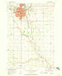1957 Map of Huron, SD, 1958 Print